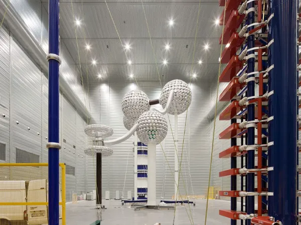 Expanded copper mesh used in high-voltage laboratory earthing systems.