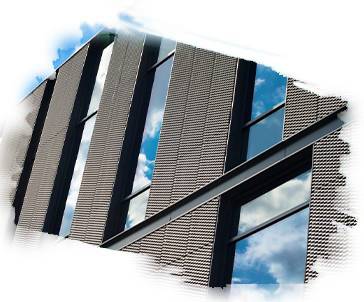 Expanded metal facade installed on the outside of the building